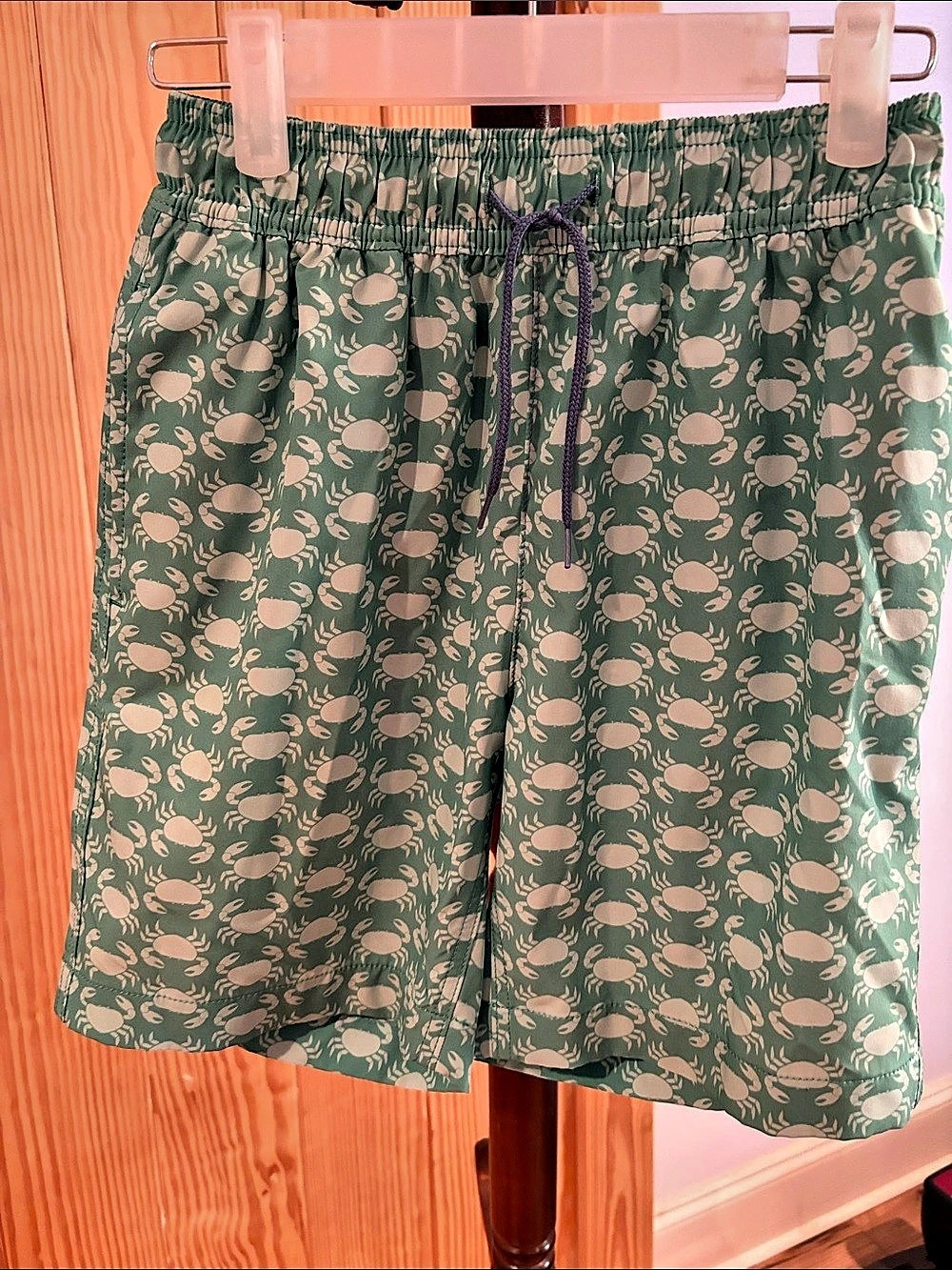 crewcuts Green Crab Print Swim Trunks Boys Waist 12